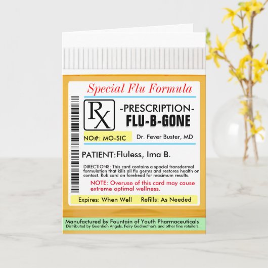 RX Voorschrift voor griep Kaart (Gele Bloem)