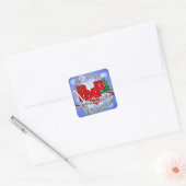 RxP Kerstmis met psycholoog. Vierkante Sticker (Envelop)