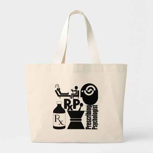 RxP LOGO die psycholoog voorschrijft. Grote Tote Bag (Voorkant)