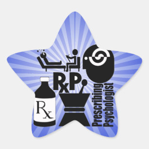 RxP LOGO die psycholoog voorschrijft. Ster Sticker