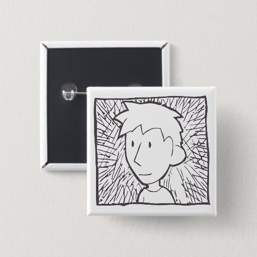 ryah-knop vierkante button 5,1 cm (Voorkant /achterkant)