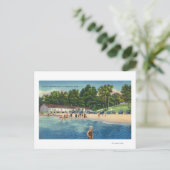 Ryall's badstrand bij het Saratoga-meer Uitzicht Briefkaart (Staand voorkant)