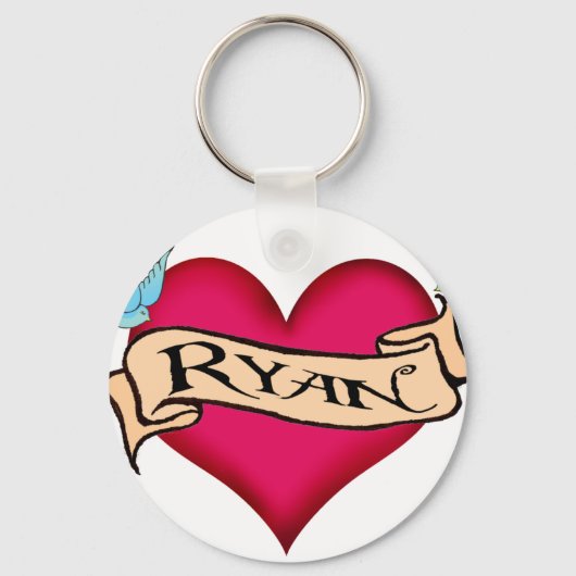 Ryan - Aangepast Tattoo T-shirts en cadeautjes Sleutelhanger (Voorkant)