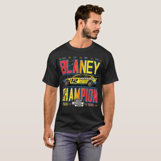Ryan Blaney 2023 Nascar Cup Serie Kampioen T-shirt (Voorkant volledig)
