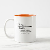 Ryan, Boy Personalized Name Definition Tweekleurige Koffiemok (Links)