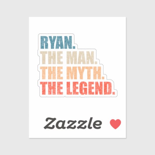 Ryan De Man De Mythe De Legende Sticker (Vel)