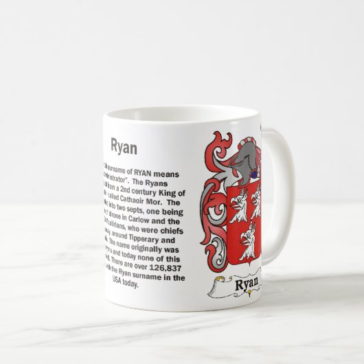 Ryan Family Coat of Arms Mok (Voorkant rechts)