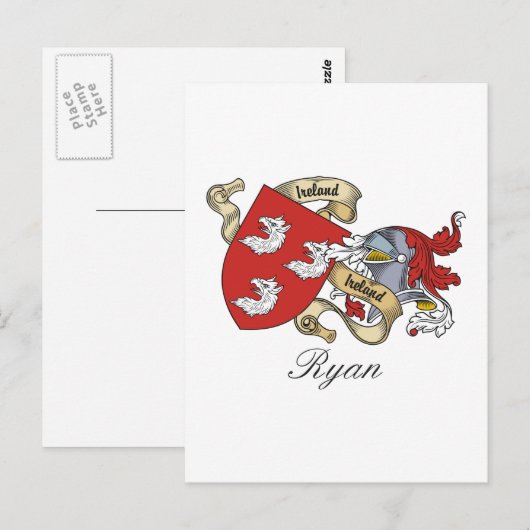 Ryan Family Crest Briefkaart (Voorkant / Achterkant)