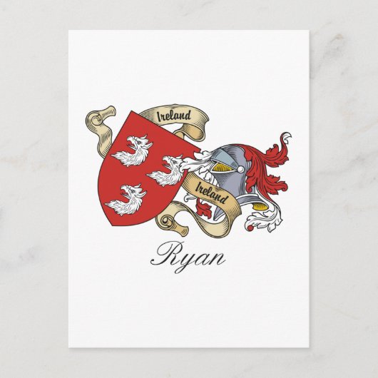 Ryan Family Crest Briefkaart (Voorkant)