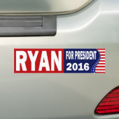 Ryan For President 2016 Bumpersticker (Op auto)