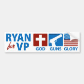 Ryan for VP God Pistolen Glory Bumpersticker (Voorkant)