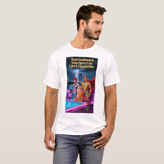 Ryan Goodsnatch Soap Opera Cats Thunderline Tshirt (Voorkant volledig)