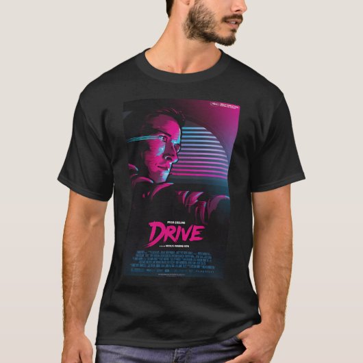 Ryan Gosling Drive Retro Film Poster T-shirt (Voorkant)
