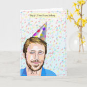 Ryan Gosling Hey Girl Birthday Card Kaart (Gele Bloem)