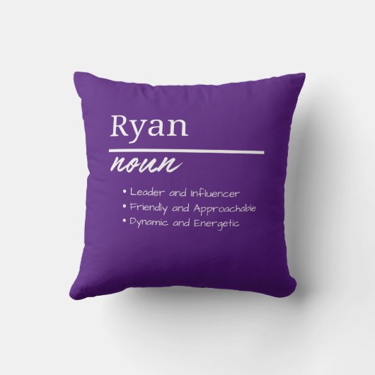 Ryan, Jongensnaam Gepersonaliseerde Naam Definitie Kussen (Achterkant)