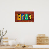 RYAN Licentie Bord Lettering Name Sign Poster (Keuken)