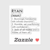 Ryan naam, Bewerkbare naam, Aangepaste naam Sticker (Vel)
