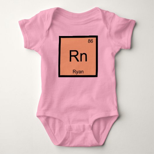 Ryan Naam Chemie Element Periodiek Systeem Romper (Voorkant)