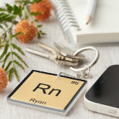 Ryan Naam Chemie Element Periodiek Systeem Sleutelhanger (Voorkant Rechts)