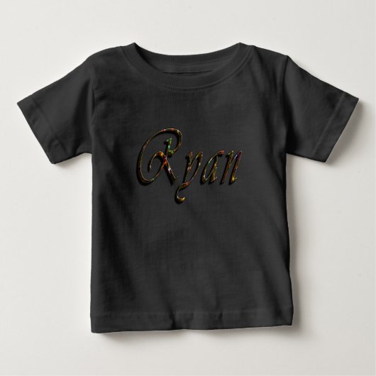 Ryan, naam, Logo, baby's zwarte T-shirt (Voorkant)