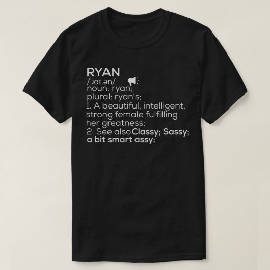 Ryan Naam Ryan Definition Ryan Vrouw Naam Ryan Me T-shirt (Design voorkant)