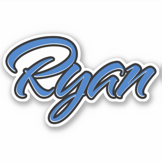Ryan Name blue Aufkleber Sticker Stickerset (Voorkant)