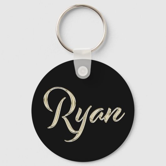 Ryan Name whitegold Button Sleutelhanger (Voorkant)