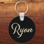 Ryan Name whitegold Button Sleutelhanger (Voorkant)