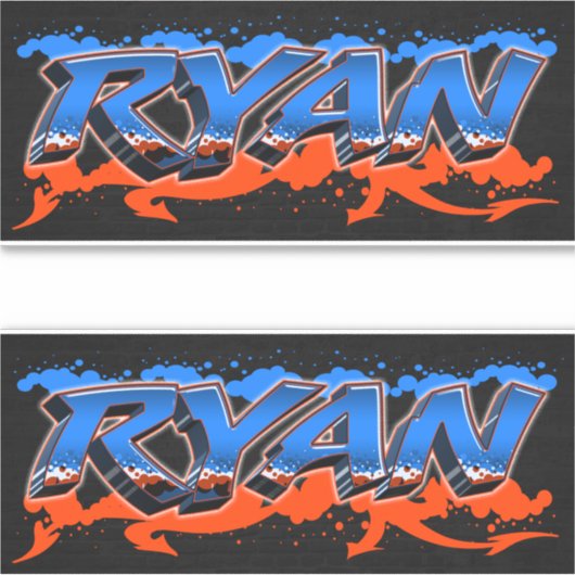 Ryan Vorname Name Graffiti Aufkleber Sticker (Voorkant)