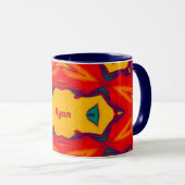 RYAN ~ Zany 3D Pattern ~ Red Blue Yellow Oranje Mok (Voorkant rechts)