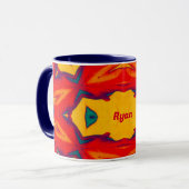 RYAN ~ Zany 3D Pattern ~ Red Blue Yellow Oranje Mok (Voorkant links)