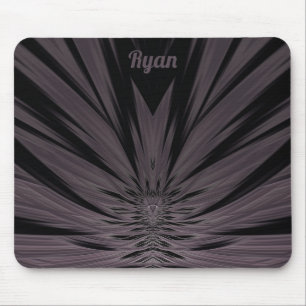 RYAN ~ Zwart en grijs fractaal patroon ~ Muismat