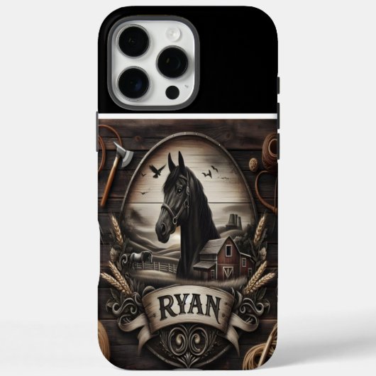 Ryan's Black Hengst Boerderij Portrait Case-Mate iPhone Case (Achterkant)