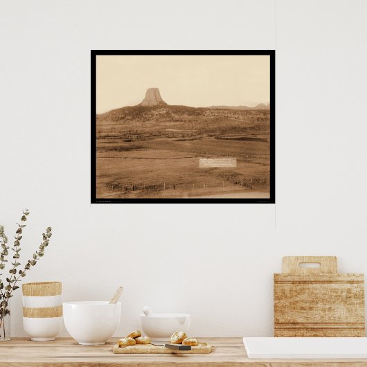Ryan's Ranch & Distant Uitzicht Devil's Tower WY 1 Poster (Keuken)