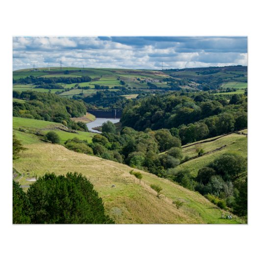 Ryburn Valley and Dam Perfect Poster (Voorkant)