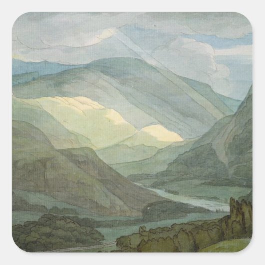 Rydal Water, 1786 (m/c) Vierkante Sticker (Voorkant)