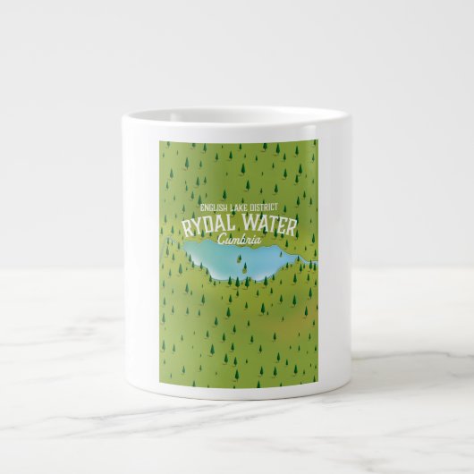 Rydal Water Cumbria kaart poster Grote Koffiekop (Voorkant)