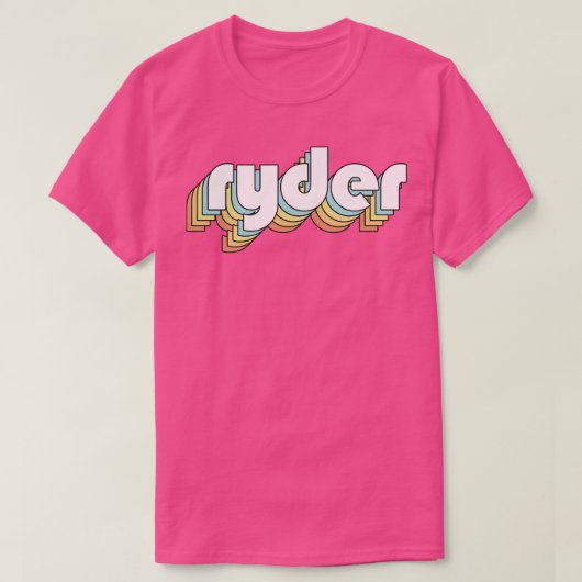 Ryder Retro Rainbow Typografie Vervaagd Stijl T-shirt (Design voorkant)