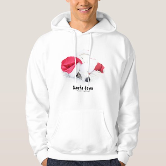 Ryder the Whippet/Santa Down Hoodie (Voorkant)