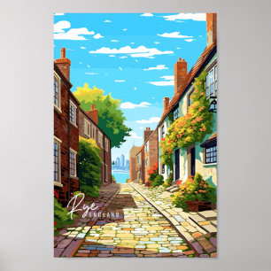 Rye Engeland vintage reisplaats illustratie Poster