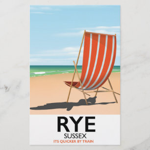 Rye strand Sussex "het is sneller per trein" Briefpapier