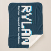 Rylan jongens naam en betekenis pixels tekst gamer sherpa deken (Voorkant)