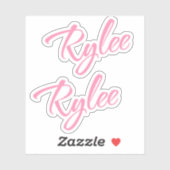 Rylee decoratieve naam in roze x2 Sticker (Vel)