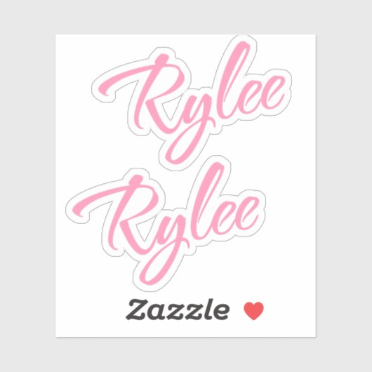 Rylee decoratieve naam in roze x2 Sticker (Vel)