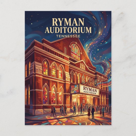 Ryman Auditorium Tennessee Briefkaart (Voorkant)