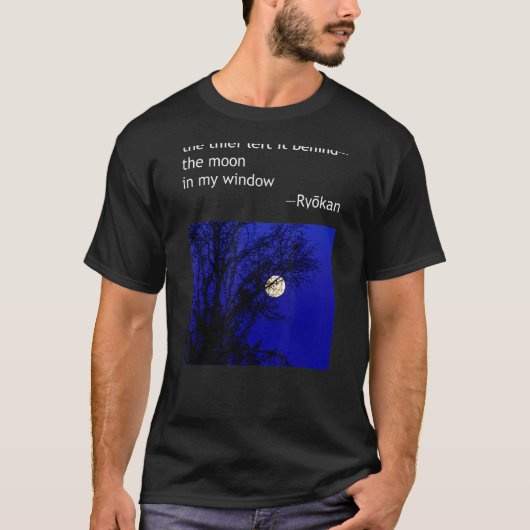 Ryokan Ryokwan Haiku Poem Thief links achter Moon T-shirt (Voorkant)