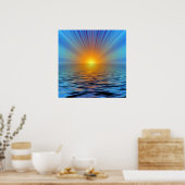 Rys-687316 DIGITALE SUNRISE OCEAN RIPPLES BACKGRO Poster (Keuken)