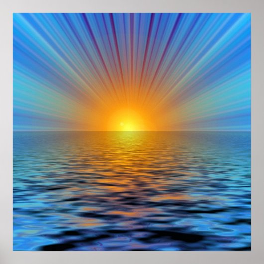 Rys-687316 DIGITALE SUNRISE OCEAN RIPPLES BACKGRO Poster (Voorkant)