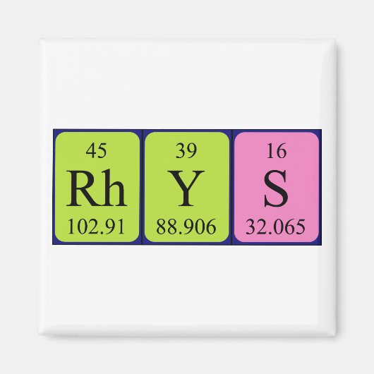 Rys periodieke tabelnaam magneet (Voorkant)