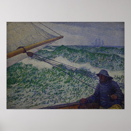 Rysselberghe - De Man Aan Het Roer 1892 Poster (Voorkant)